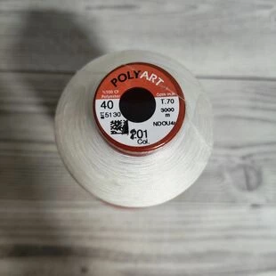 Нитка поліестер POLYART(ПОЛІАРТ) № 40 біла 3000м