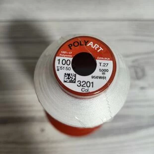 Нитка поліестер POLYART(ПОЛІАРТ) № 100 біла 5000м