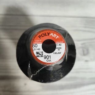 Нитка поліестер POLYART(ПОЛІАРТ) № 60 чорна 4500м