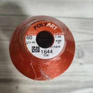 Нитка поліестер POLYART(ПОЛІАРТ) № 60 червона 4500м